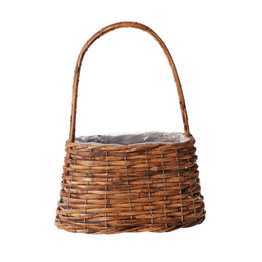 Polished Woven Basket 12.75"x 6.75"x 16.25"
