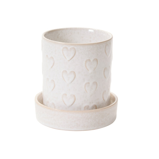 Heartfelt Pot with Saucer 6"x 6"