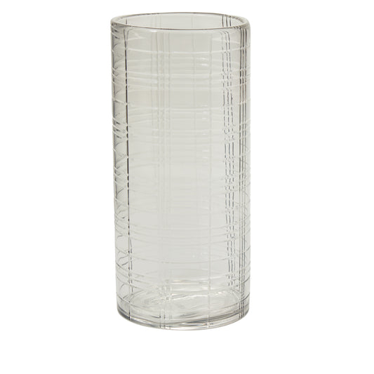 Etched Plaid Votive 7"x 15"