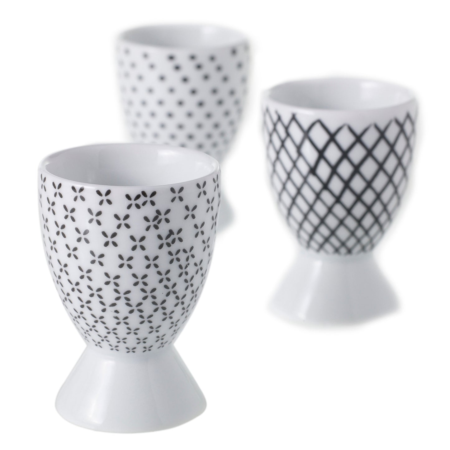 Graphic Egg Cup Set of 3 - 2"x 2.75"