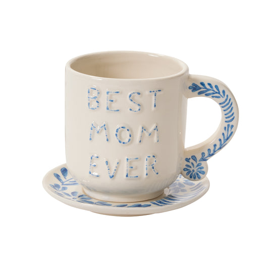 Best in Blue Mug with Saucer 6"x 5"x 4"