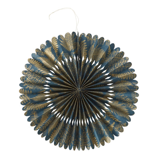 Jewel Tone Paper Fan Sapphire 16"