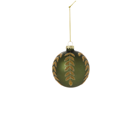 Beaded Leaf Ornament 3"
