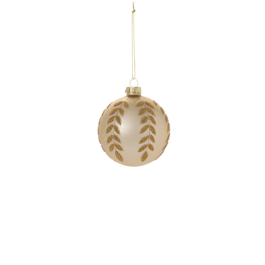 Beaded Leaf Ornament 3"