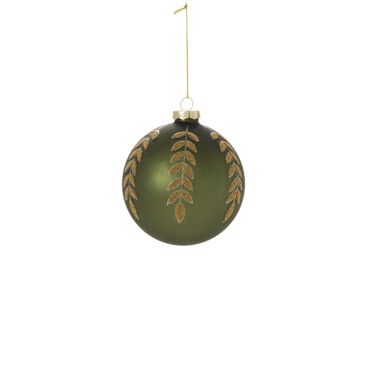 Beaded Leaf Ornament 4"