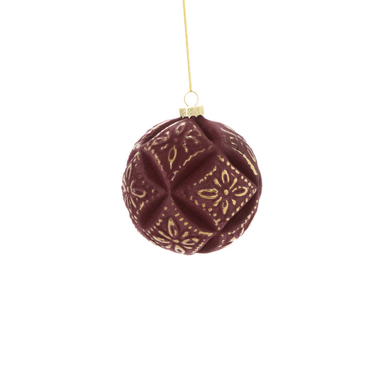 Embossed Velvet Ornament 4"
