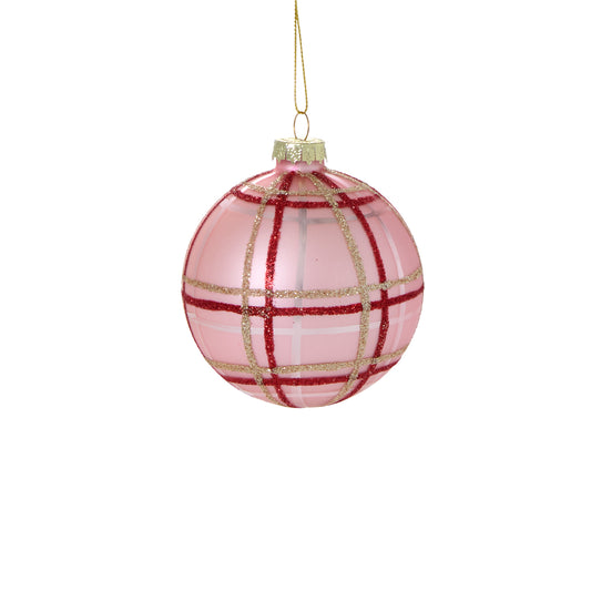 Glitter Plaid Ornament 3"