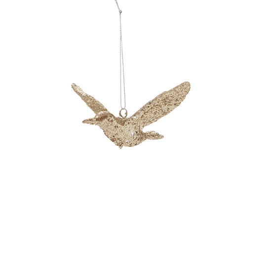 Glittered Bird Ornament 4"x 2"x 3.75"
