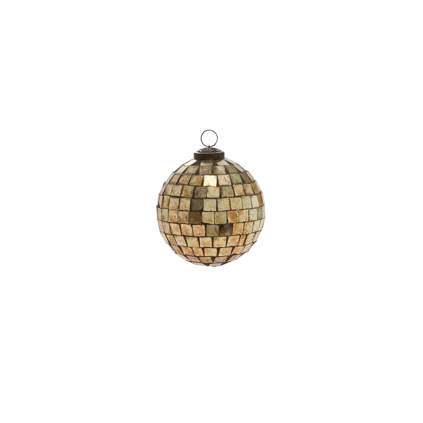 Antiqued Disco Ball Ornament 4"