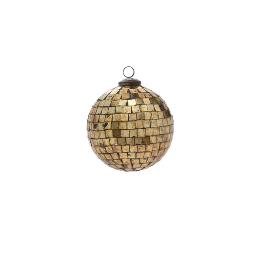 Antiqued Disco Ball Ornament 5"