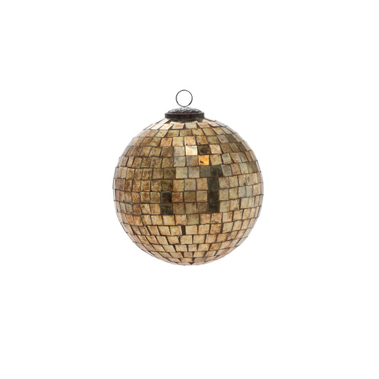 Antiqued Disco Ball Ornament 6"
