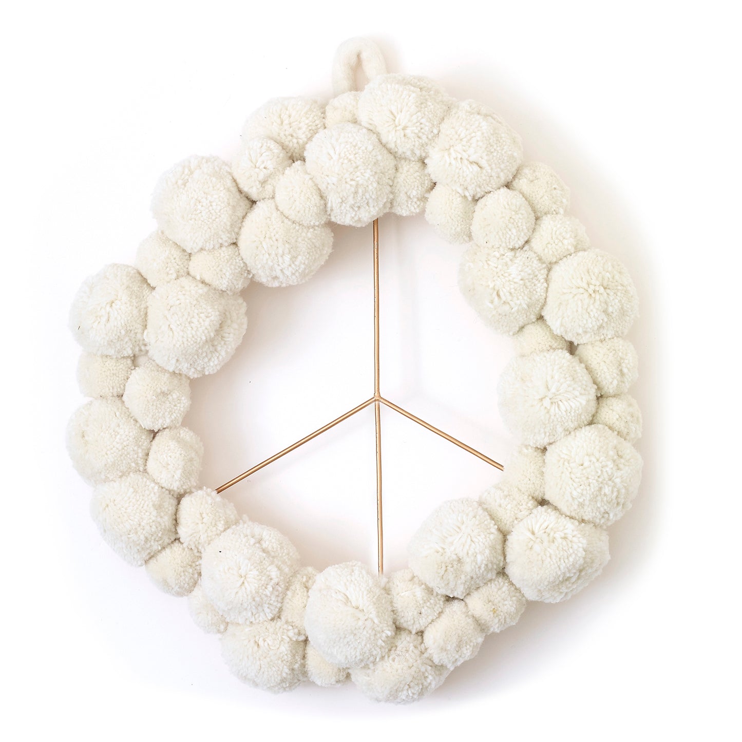 Peace + Pom Wreath 17.5"