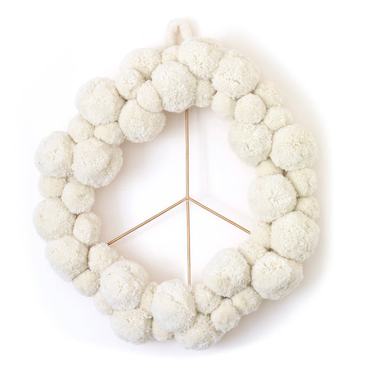 Peace + Pom Wreath 17.5"