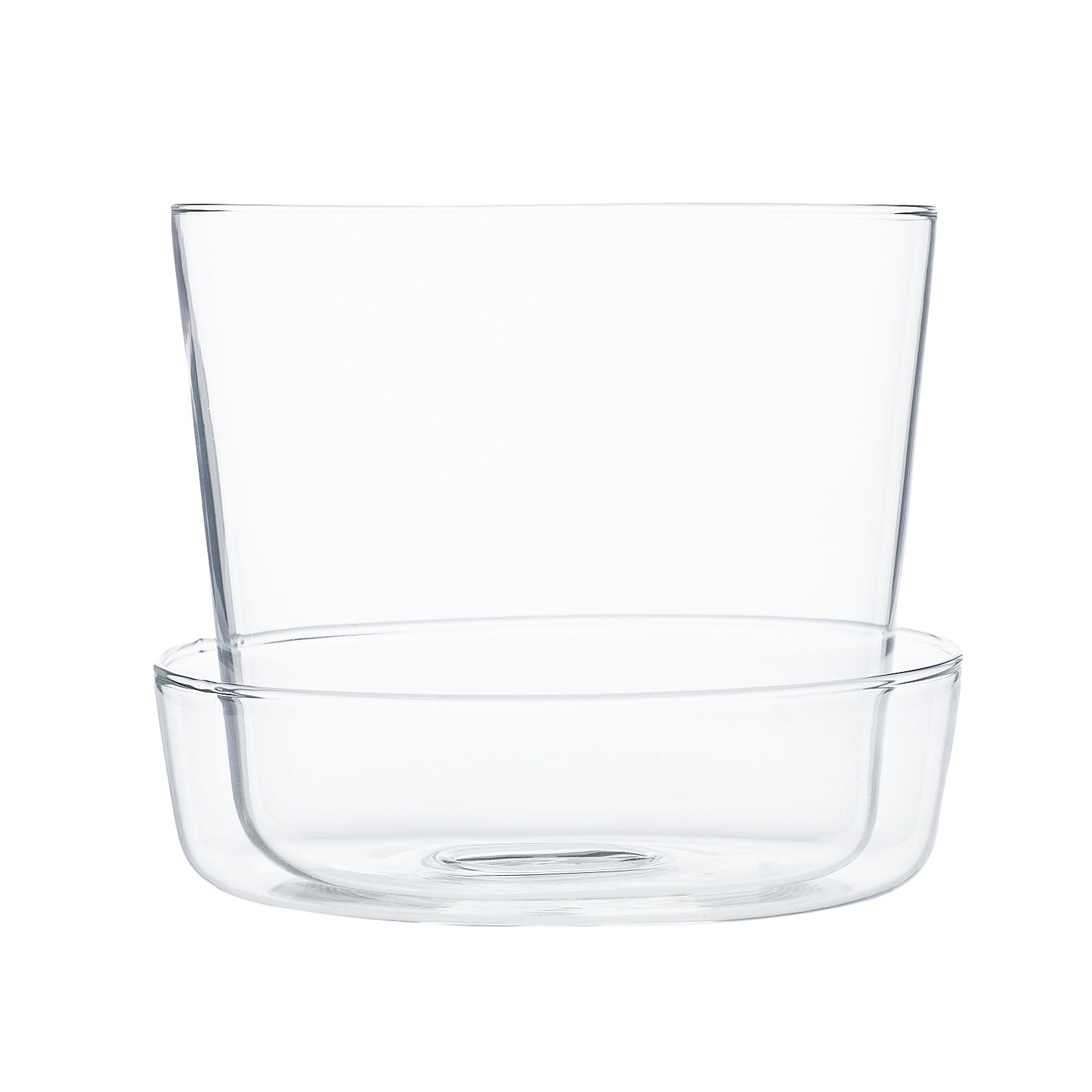 Glass Pot with Saucer 4.75"x 4"