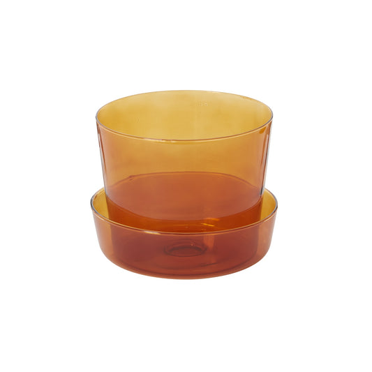 Glass Pot with Saucer 6.25"x 5"