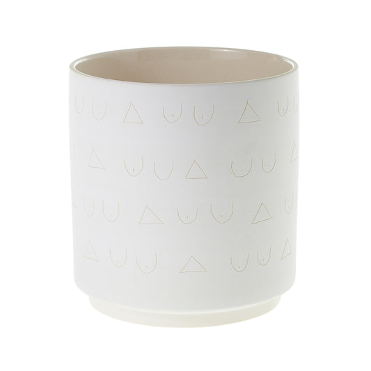 Triangles and Tatas Pot 6"x 6.25"