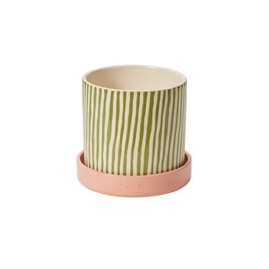 Melancia Pot with Saucer 7.75"x 7"