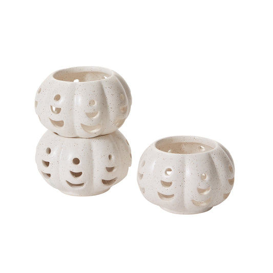 Pumpkin Stack Votive Set of 3 - 3.75"x 7"