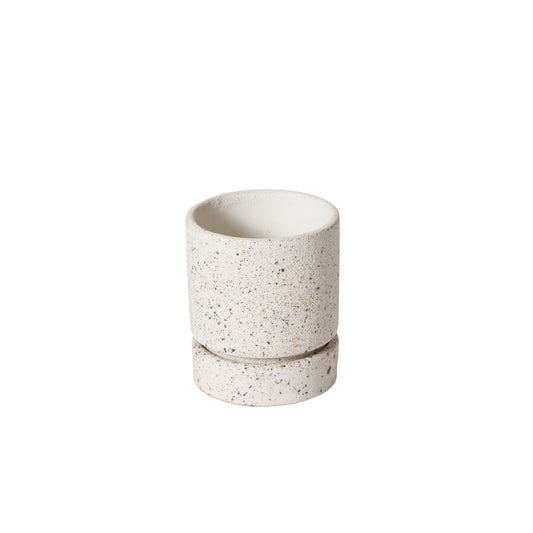 Nisha Pot with Saucer 3.5"x 3.75"