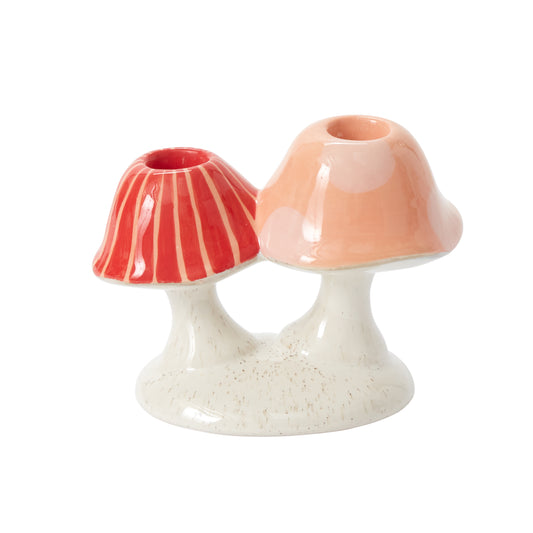Cheerful Mushroom Candleholder 6"x 4.5"