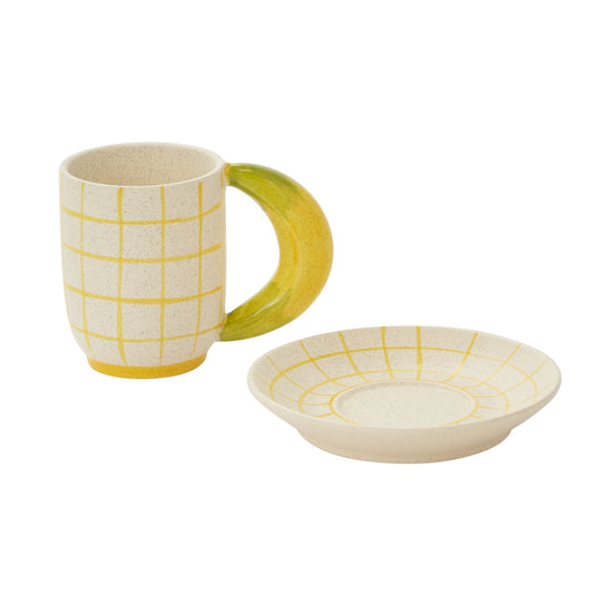 Fresh Fruit Mug with Saucer 7.25"x 6.25"x 4.75"