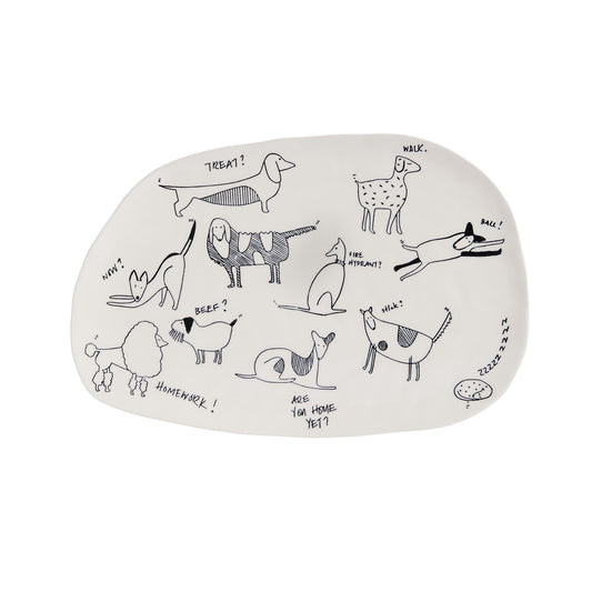 Bow Wow Platter 16.5"x 11"x 0.75"