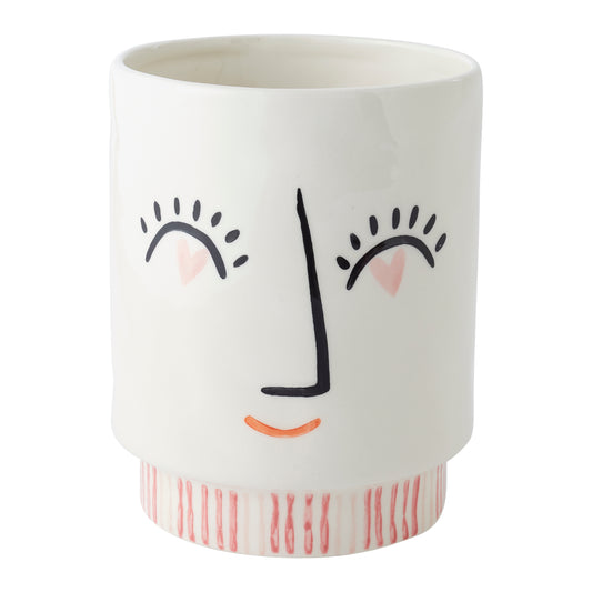 Heart Eyes Footed Pot 4.5"x 5.5"