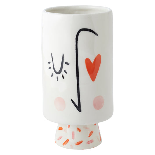 Heart Eyes Footed Vase 3.25"x 6.5"