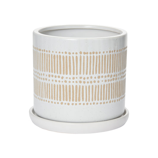 Linden Pot with Saucer 6.75"x 6.5"