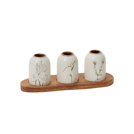 Wisteria Budvase Set 10"x 3"x 3.5"