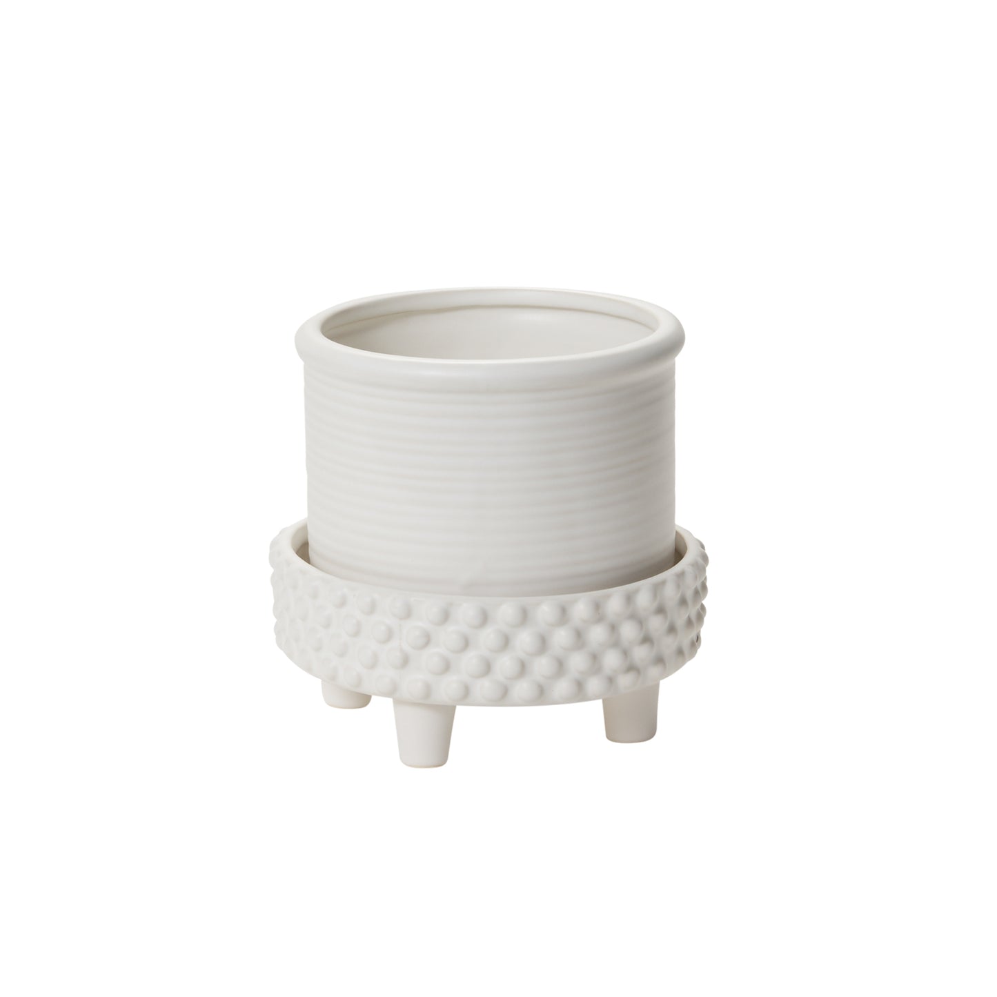Jane Footed Pot with Saucer 6.25"x 6"
