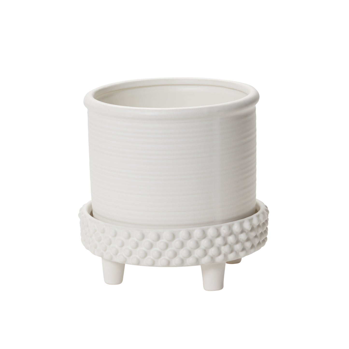 Jane Footed Pot with Saucer 8"x 7.75"