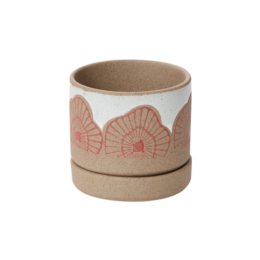 Protea Pot with Saucer 3.5"x 3.5"