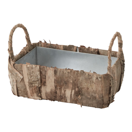 Banded Birch Basket 10.25"x5.75"x6.25"