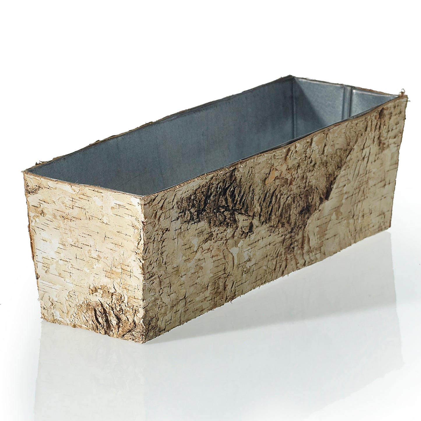 Birch Planter w/Zinc 12"x 4"x 4"
