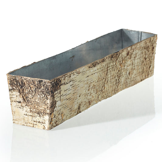 Birch Planter w/Zinc 18"x 4"x 4"