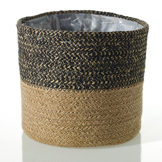Black Jute Basket 6.25"x 6.75"