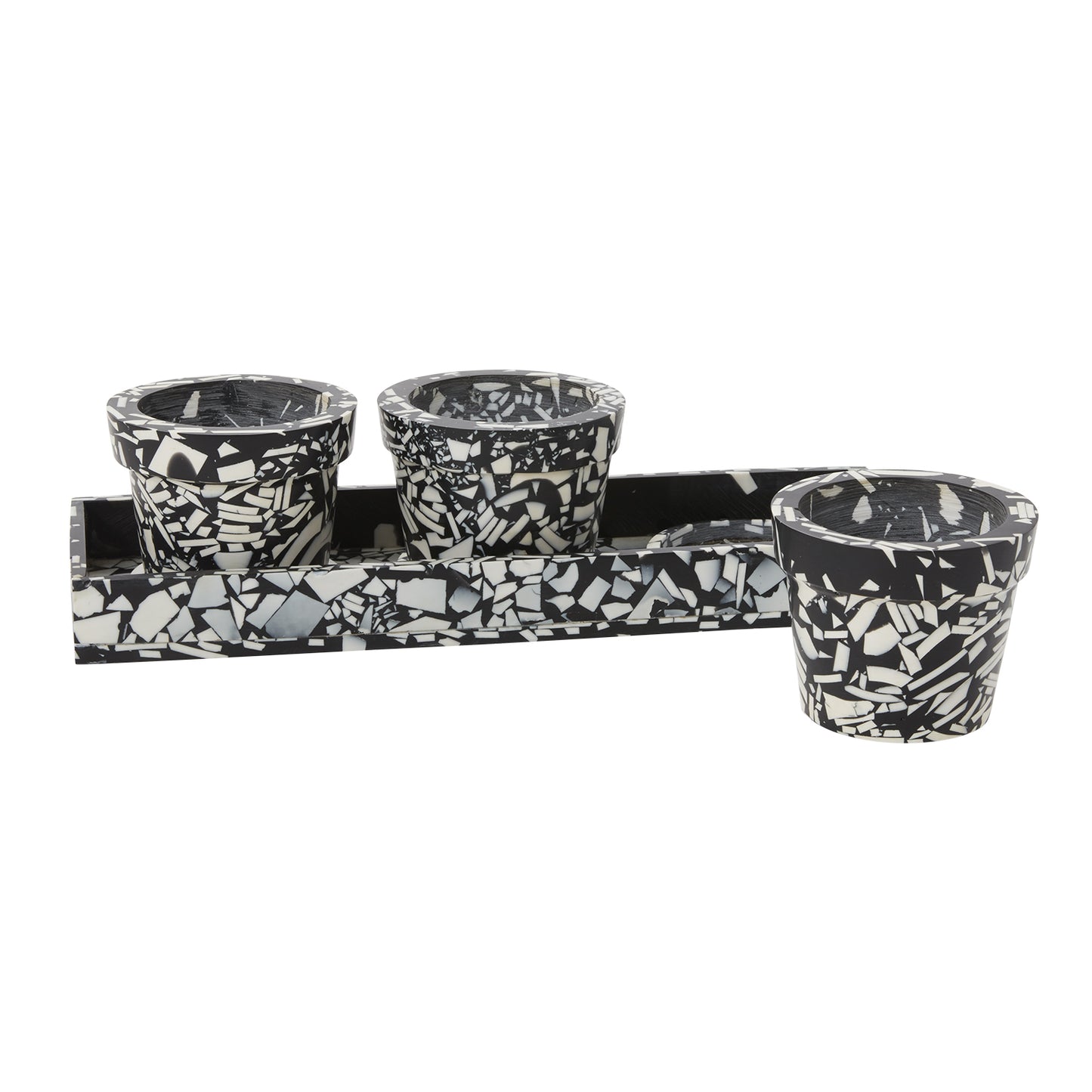Rigby Pot with Saucer Set of 3 - 13.25"x 4.25"x 3.5"