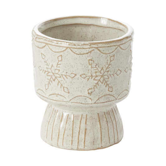 Snowflurry Footed Pot 3.5"x 4.25"