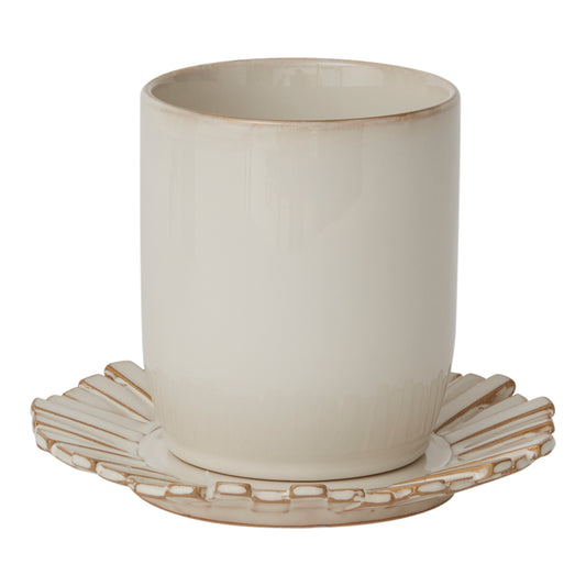 Dermot Pot with Saucer 7.25"x 5.5"