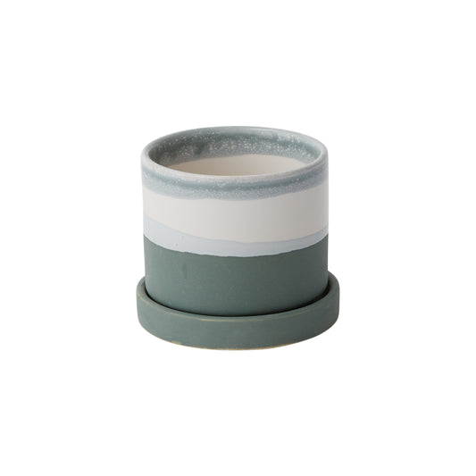 Greer Pot with Saucer 3.5"x 3"