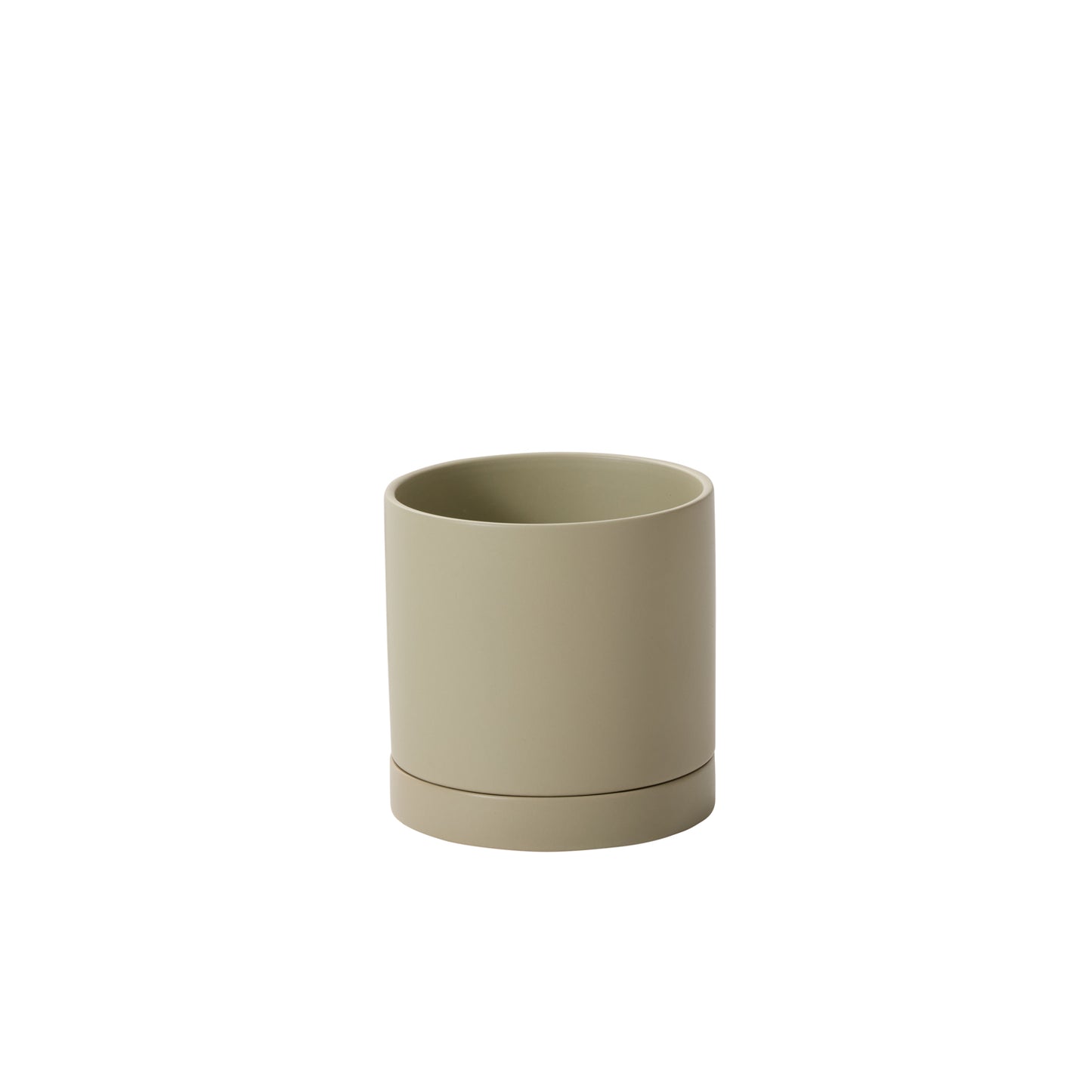 Romey Neutral Pot with Saucer 7"x 7"