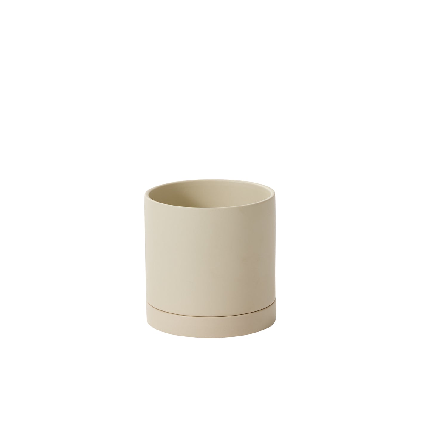 Romey Neutral Pot with Saucer 7"x 7"