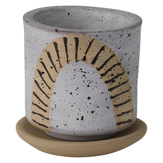 Tocoa Pot with Saucer 3.25"x 3"