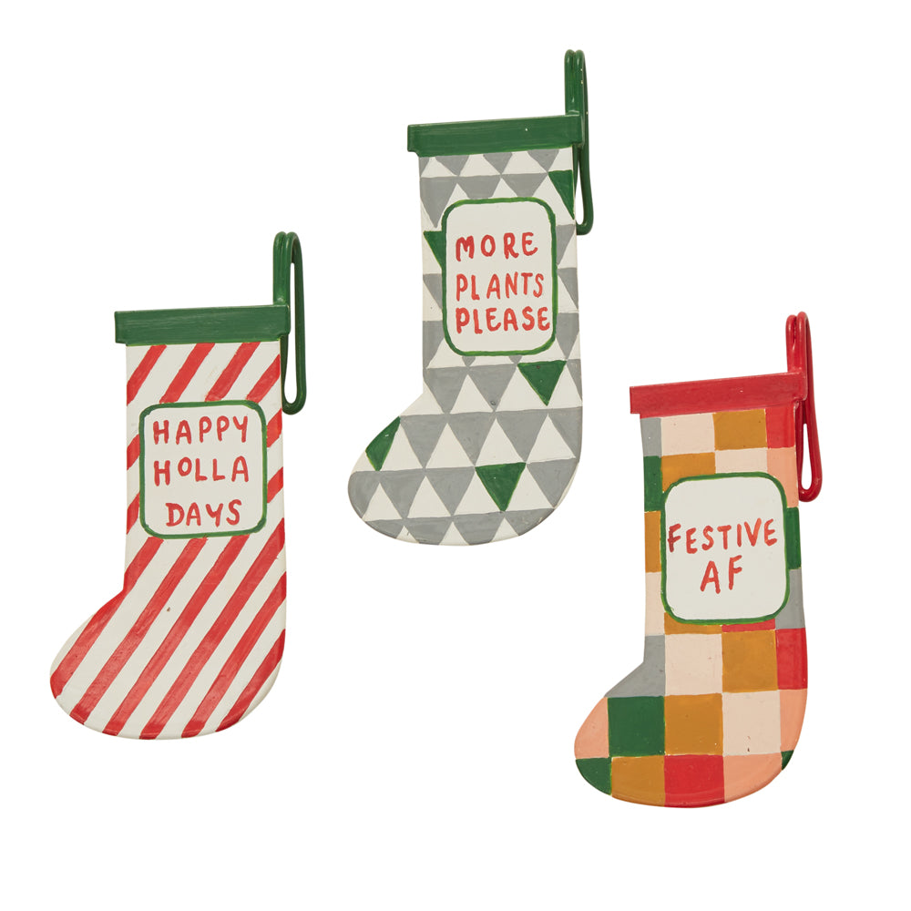 Mini Stocking Pot Hanger Set of 3 - 1.75"x 3.75"