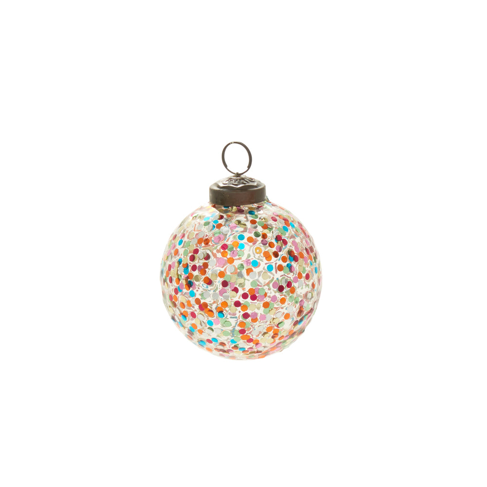 Rainbow Glitter Ornament 2.75"