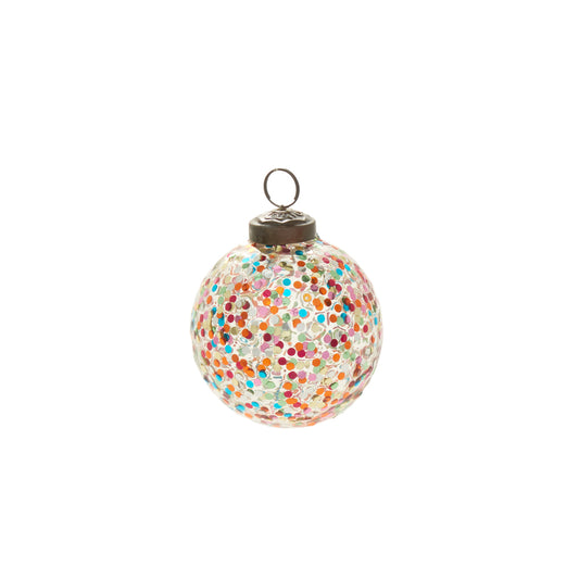 Rainbow Glitter Ornament 2.75"