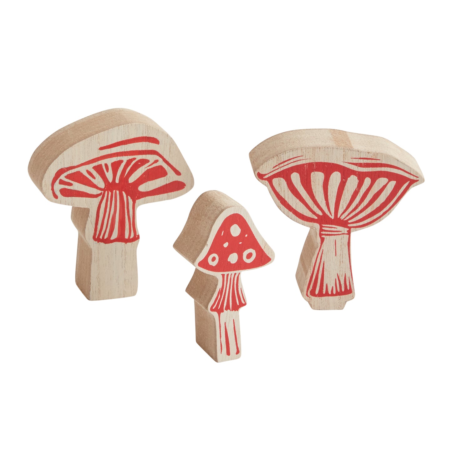 BlckPrintMshroom Set of 3 - 2.75"x 0.75"x 3"