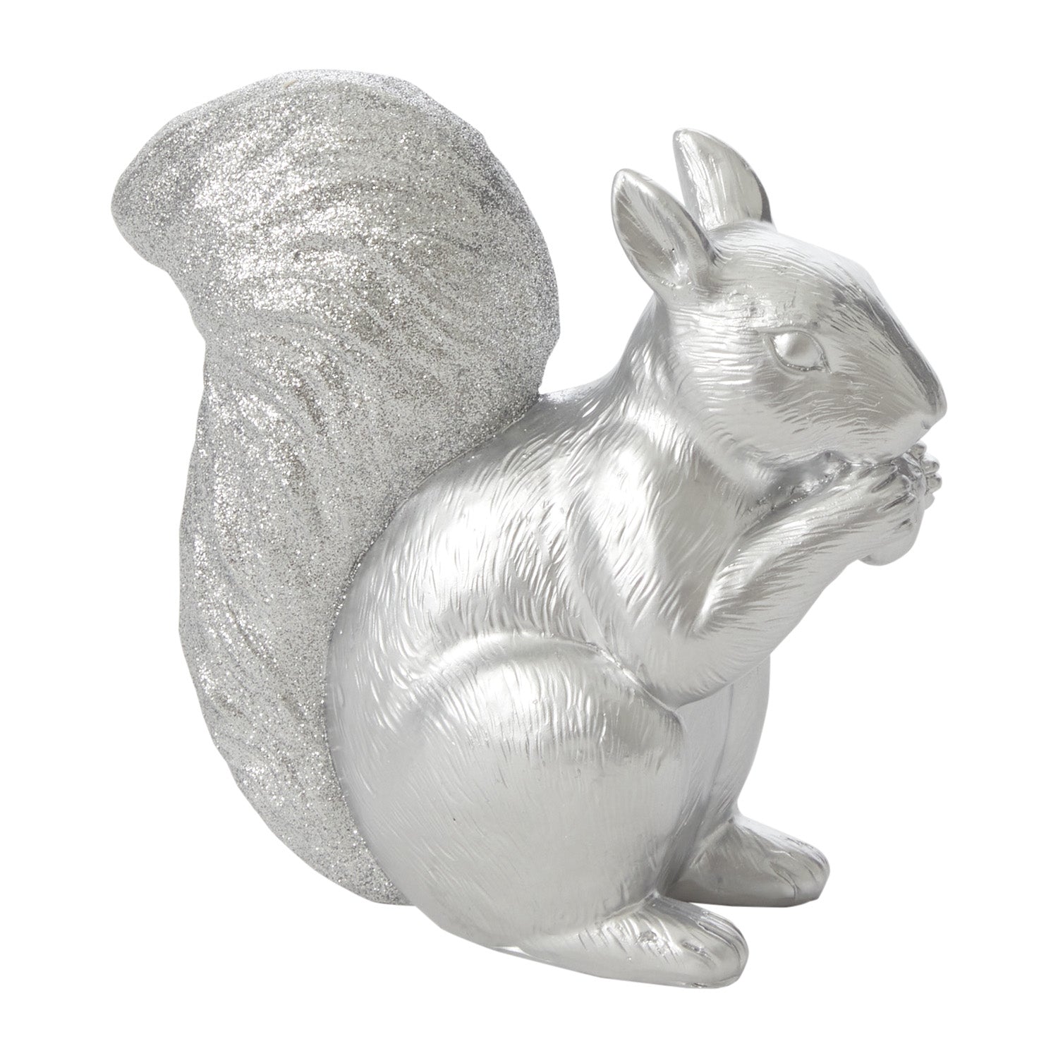 Silver Squirrel Figurine 6"x 2.5"x 6"