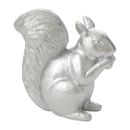 Silver Squirrel Figurine 6"x 2.5"x 6"